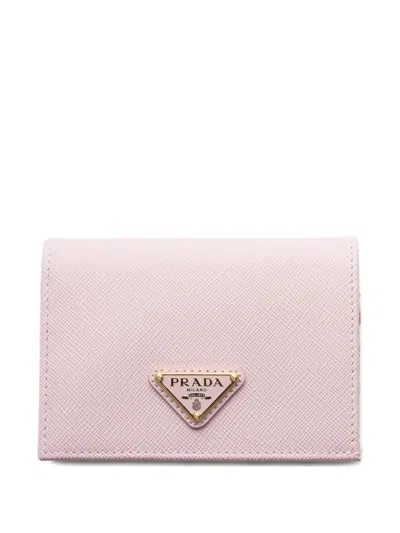 Prada Small Saffiano Leather Wallet In Pink