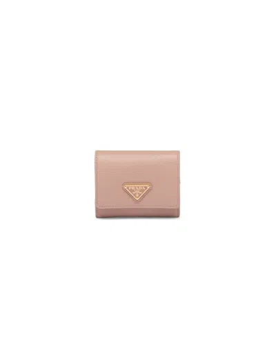 Prada Kleine Geldbörse Aus Saffiano-leder In Pink