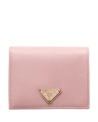 Prada Small Saffiano Leather Wallet In Pink