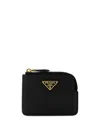 Prada Small Saffiano Leather Wallet In Schwarz