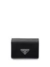 Prada Small Saffiano Leather Wallet In Schwarz