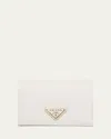 Prada Small Saffiano Leather Wallet In White