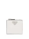 Prada Small Saffiano Leather Wallet In Weiss