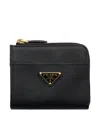 Prada Small Saffiano Leather Zipper Wallet