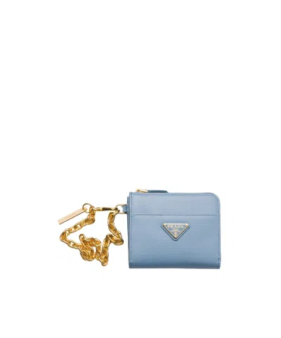 PRADA SMALL SAFFIANO LEATHER ZIPPER WALLET