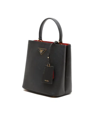 Prada Small Saffiano Panier Bag In Black