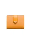 Prada Small Saffiano Leather Wallet In Amber
