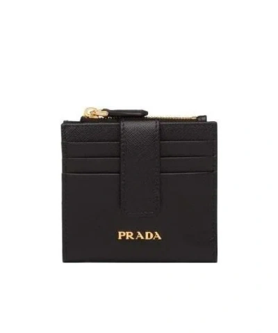 Prada Small Saffiano Wallet In Black