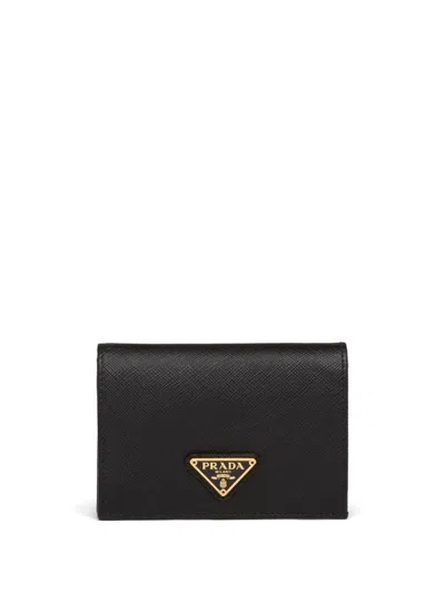 Prada Small Saffiano Wallet In Black