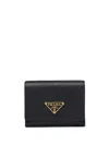 Prada Small Saffiano Leather Bi-fold Wallet In Black