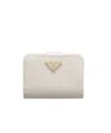 Prada Small Saffiano-leather Snap Wallet In White