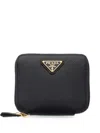 Prada Small Saffiano-leather Wallet In Black