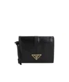 Prada Small Snap Wallet In Black