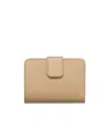 Prada Textured Zip-around Wallet In Sand/caramel Color