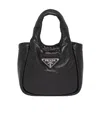 Prada Mini Padded Nappa-leather  Soft Handbag In Black