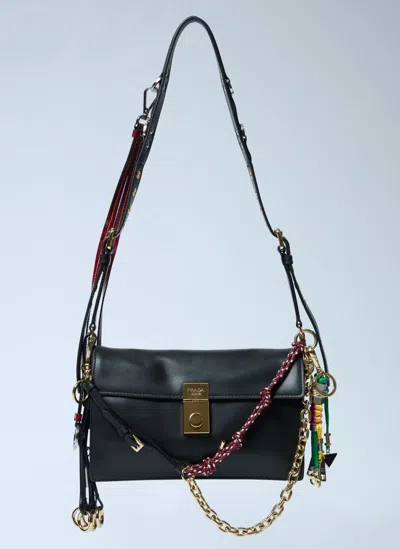 Prada Small Soft Sound Crossbody Bag In Black