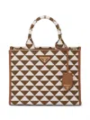 Prada Symbole Small Box Tote Bag In Brown
