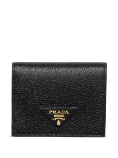 PRADA SMALL TEXTURED LEATHER WALLET