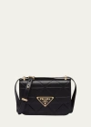 Prada Small Triangle Quilted Shoulder Bag In F0002 Nero