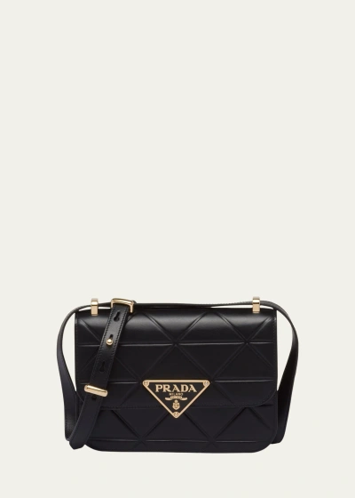 Prada Small Triangle Quilted Shoulder Bag In Black