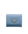 Prada Small Triangle-logo Leather Wallet In Pink