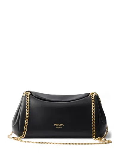 Prada Small Tumulte Chain-strap Leather Shoulder Bag In Black