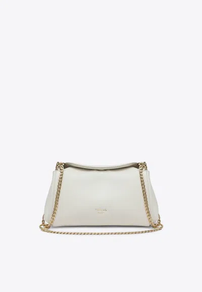 Prada Small Tumulte Leather Shoulder Bag In White