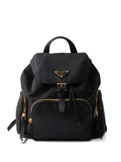 Prada Small Zip Backpack In Black