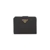 Prada Women Portafoglio Piccolo In Saffiano In Black