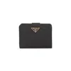 Prada Women Portafoglio Piccolo In Saffiano In Black