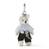 Prada Teddy Keychain Pendant With Metal Ring In Black