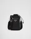 Prada Triangle-logo Panelled Smartphone Case In Black