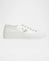 Prada Naplak Leather Sneakers In Bianco