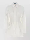 Prada Smocked Waist Long Sleeves Shirt In Pattern