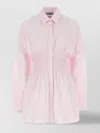 Prada Smocked Waist Long Sleeves Tote Bag In Pink