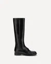 Prada Smooth Leather Boots In Black
