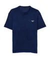Prada T-shirt Aus Frottee In Blue