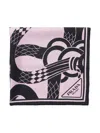 Prada Printed Silk Twill Scarf In Pink
