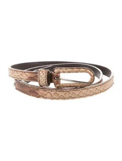 Pre-owned Prada Snakeskin Belt In Brown