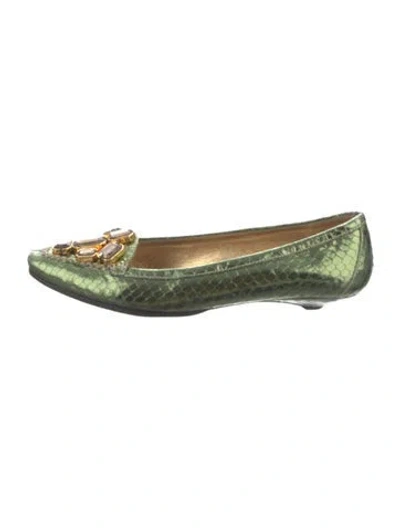 Pre-owned Prada Snakeskin Loafers