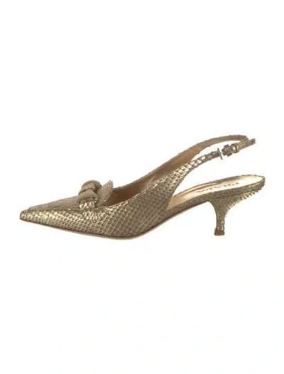 Pre-owned Prada Snakeskin Slingback Pumps