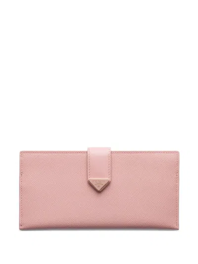 Prada Snap-closure Leather Wallet In Pink