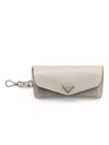 Prada Triangle-logo Eyeglasses Case In Gray