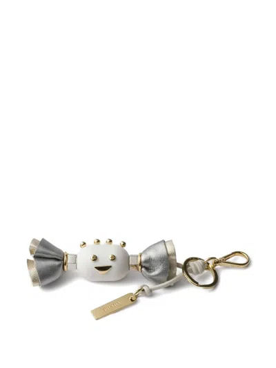 Prada Snap Hook Bow Charm Keyring In Multi