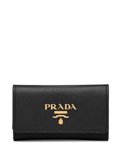 Prada Snap Key Case In Black