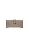 Prada Snap Triangle-logo Leather Wallet In Brown