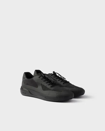 Prada Technical Fabric Sneakers In Black