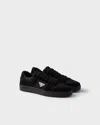 Prada Downtown Logo Low Top Sneaker In Black