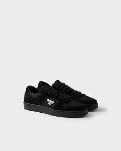 PRADA DOWNTOWN RE-NYLON AND SUEDE SNEAKERS