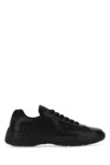 Prada Men Black Leather And Tech Fabric Sneakers In Black